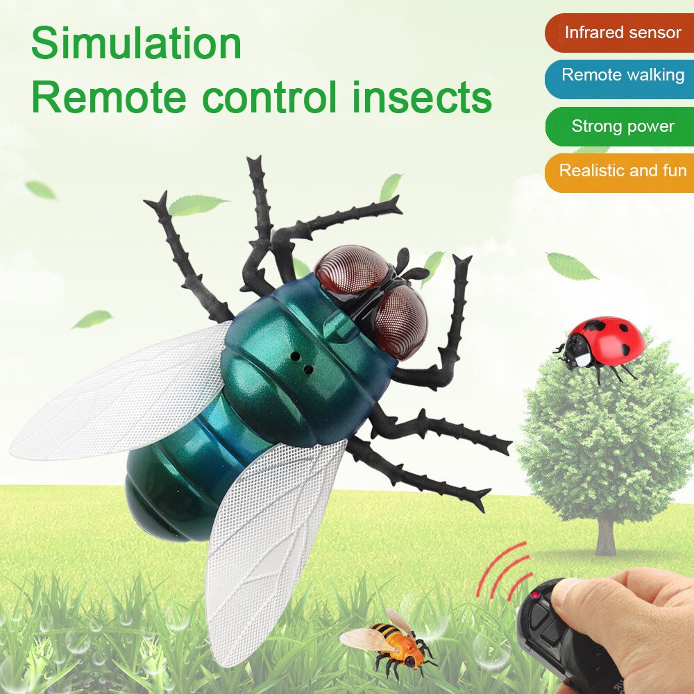 Juguete de insecto a Control remoto, abeja, mariquita, juguetes de broma