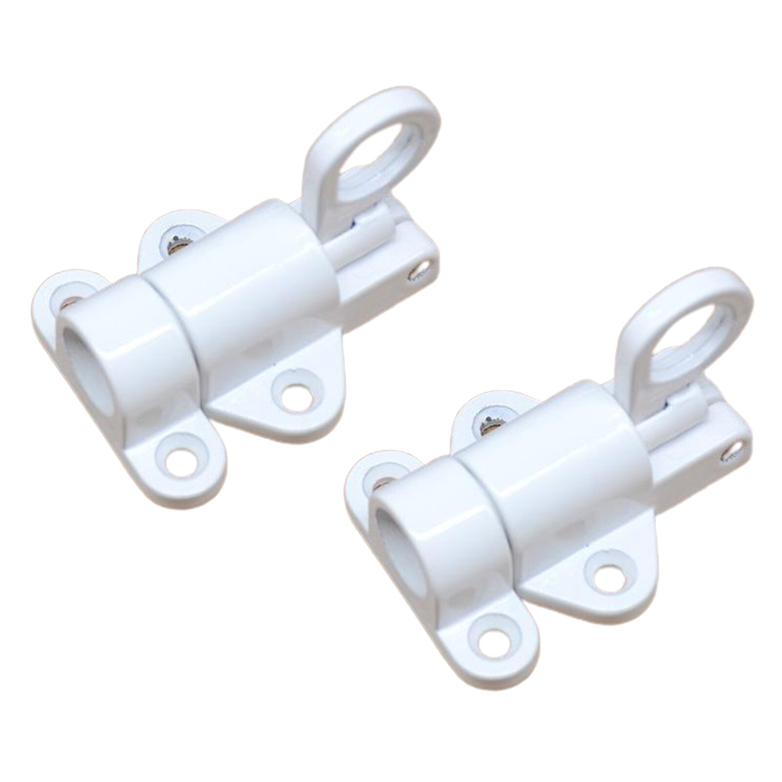 2pcs Metal Door Latch Lock Attic Door Window Gate Security Pull Ring Spring: White