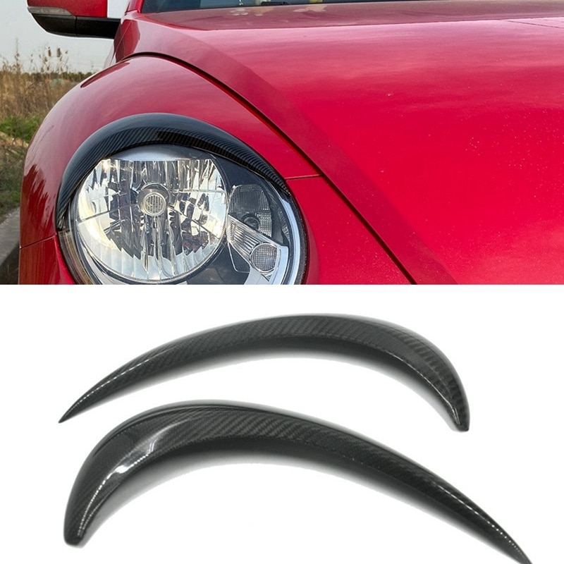 -2 stuks koolstofvezel koplampen wenkbrauw ooglid sticker trim voor kever  a5 -19 koplampen wenkbrauw afdekking