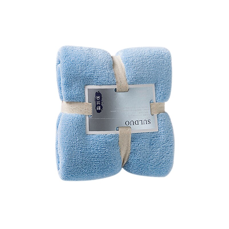 Washable Polyester-cotton Bathroom Towel Coral Velvet Towel Strong Water Absorpt Face Hand Towels Quick-Dry Bath Towels Wrap: Sky blue