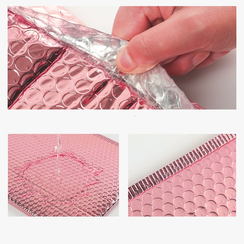 50pcs Rose Gold Poly Bubble Mailer Envelopes Aluminum Foil Padded Envelopes Self Seal Bubble Mailer Bags