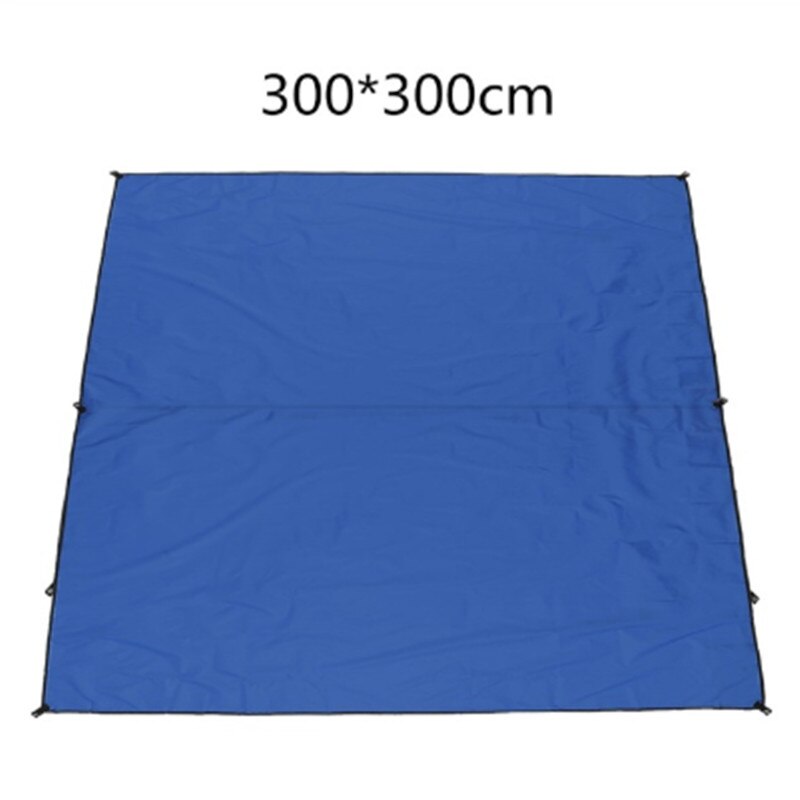 10 x 10ft rip-stop hængekøje baldakin solskærm regnhytte telt presenning udendørs camping vandtæt telt udendørs fugtbestandig måtte: 3 x 3 mblå