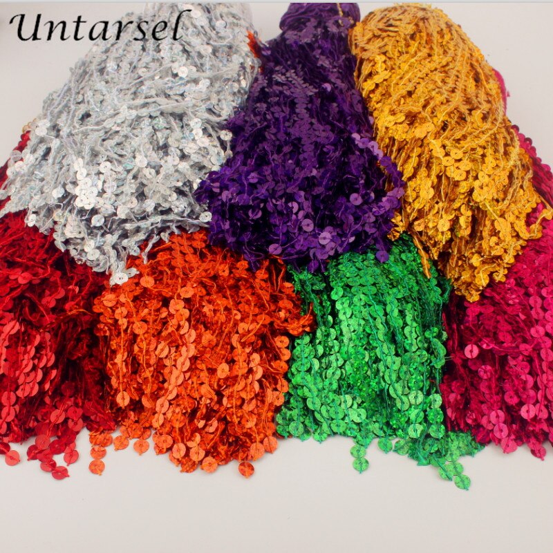 30cm Breedte 2yards Shiny Sequin Tassel Fringe DIY Kostuum Trim Accessoires Applique Show Jurk Handgemaakte Kant Stof