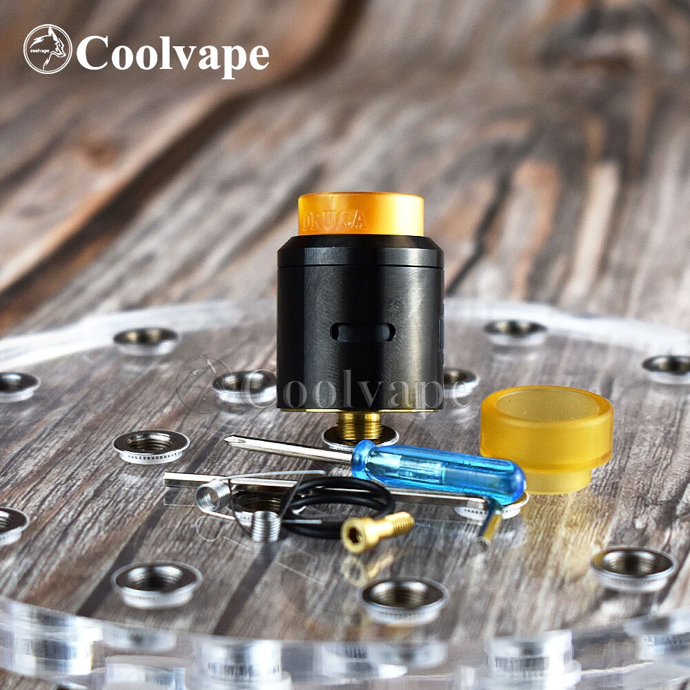 coolvape Apocalypse RDA 24mm Adjustable with pin BF Vaporizer Adjustable Airflow Control Rebuilding tank vs goon v1.5 rda: B