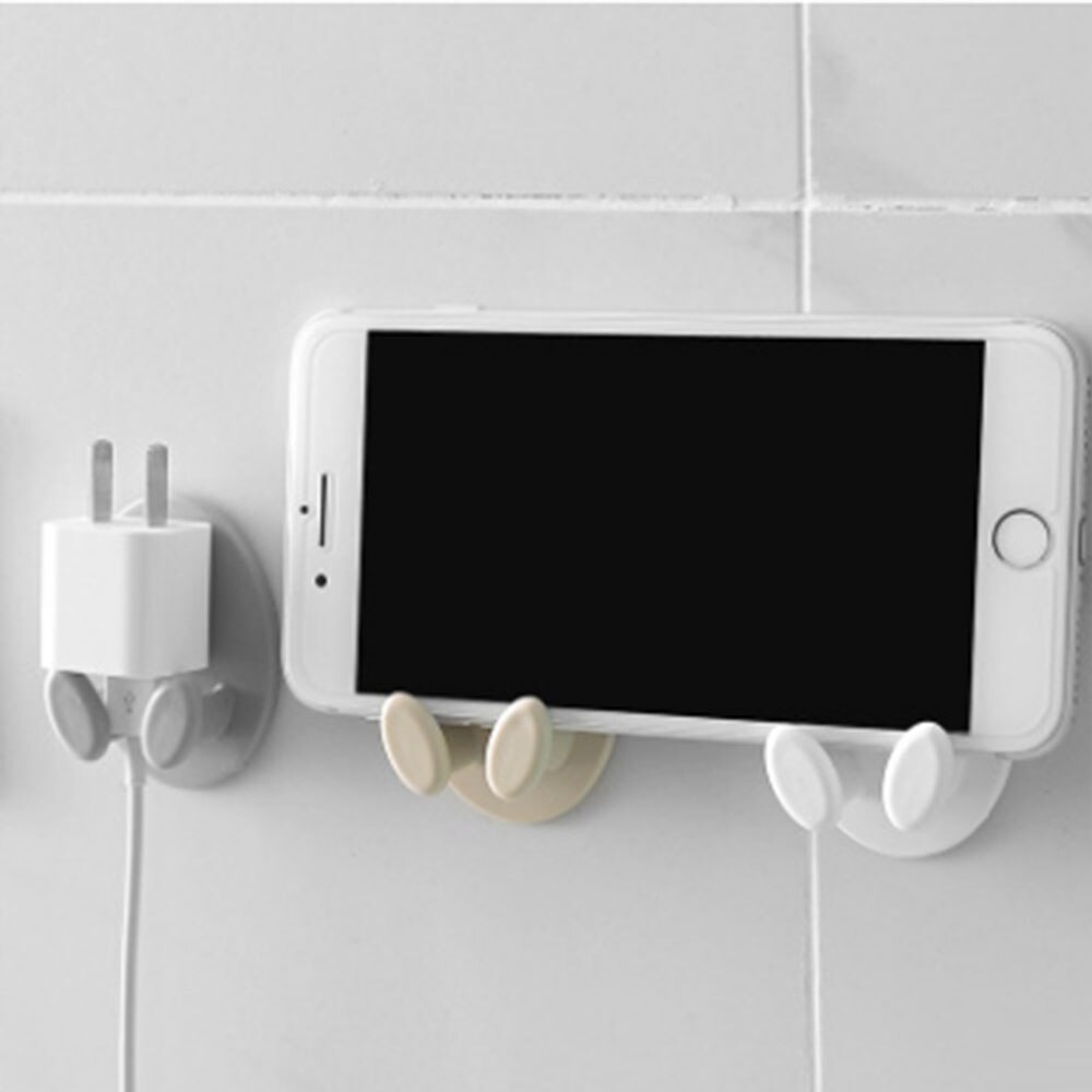 2pcs Nail-free hook hook oval socket hook power cord storage rack