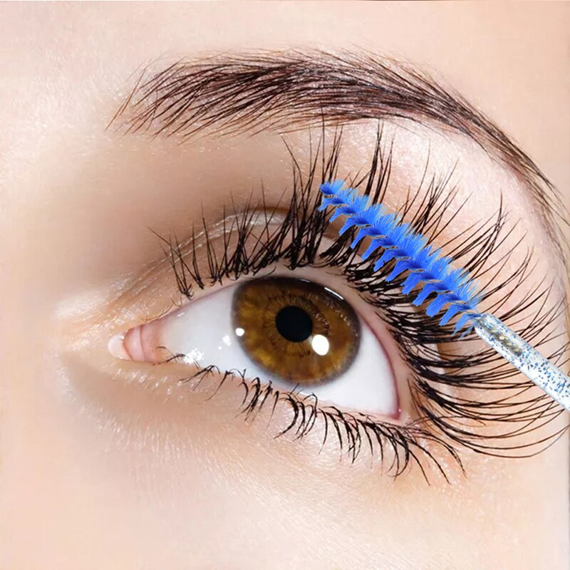 50 stk skinnende engangs øjenvippe applikator tryllestav curler børste sæt mascara øjenbryn podning øjenvipper curling kam skønhed makeup værktøj