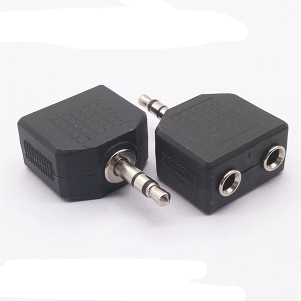 1 st 3.5mm- jack hane till dubbel aux hona y-splitteradapter för telefon, mikrofon, högtalare, hörlurar, ljud, hörlurar