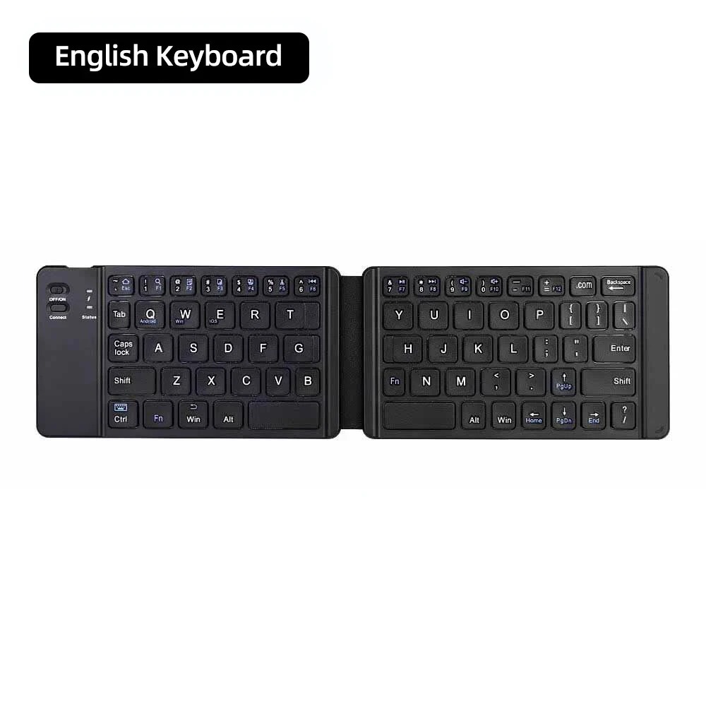 Bluetooth Folding Keyboard With Touchpad For IOS Android Windows Office Mini Wireless Keyboard Storage Three Systems Universal: Olive
