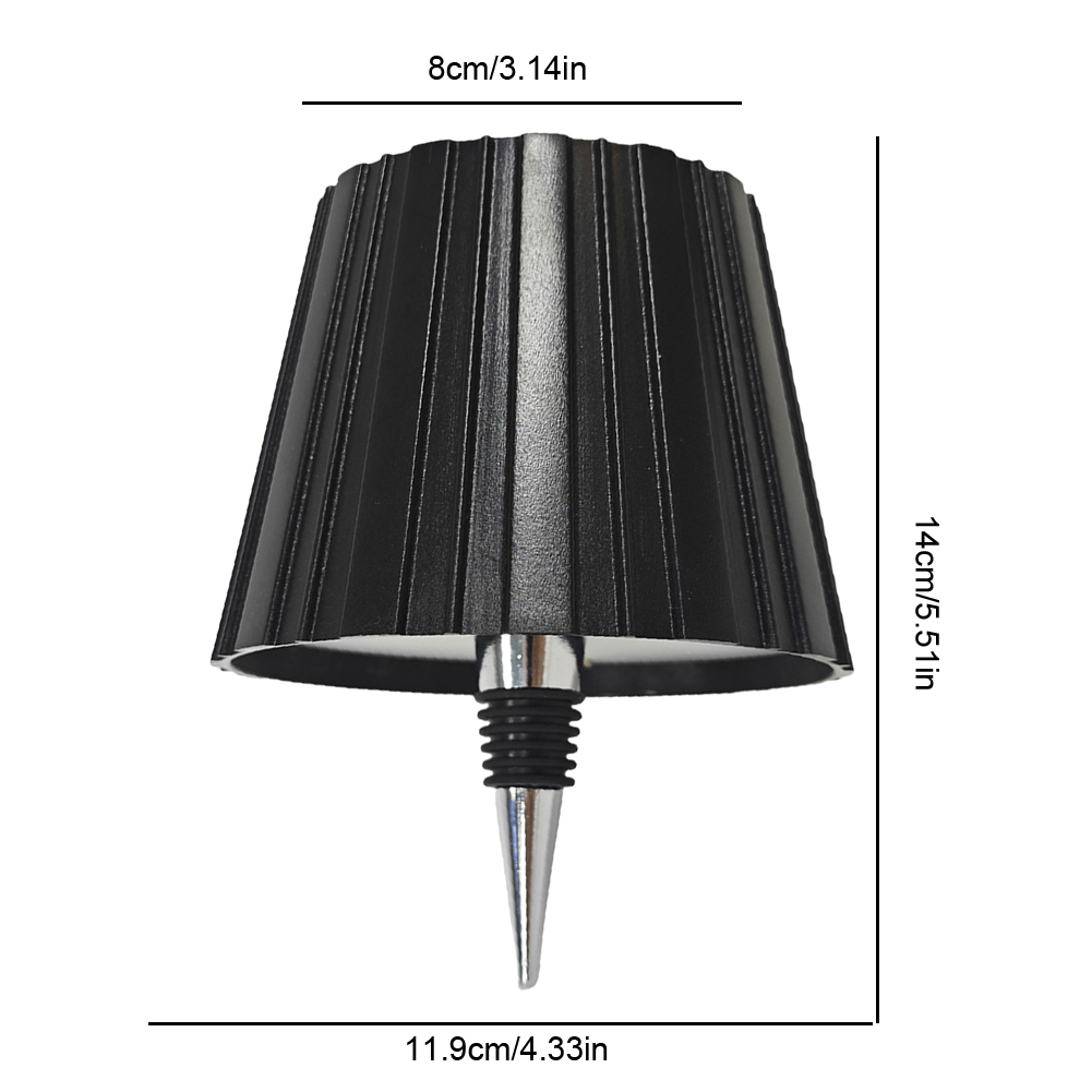 Wireless Touch Table Lamp LED Wine Bottle Light Rechargeable Stepless Dimming Night Lamp for Parties Bars Restaurant Decor: black