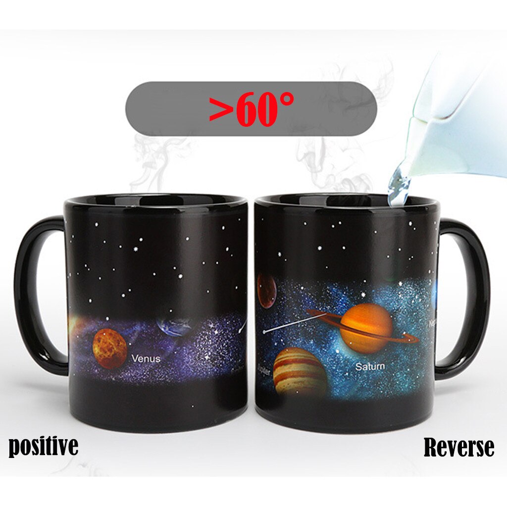 Ceramic Mug Heat Revealing Milk Cup Color Changing Mug Coffee Mugs Friends Student Breakfast Cup Star Solar System Mug