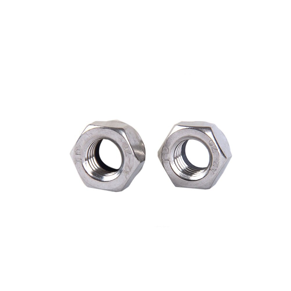 304 stainless steel self-locking nylon ring nut M2 M2.5 M3 M4 M5 M6 M8 M10 M12 Hex Nuts Locknut Slip Lock Nut