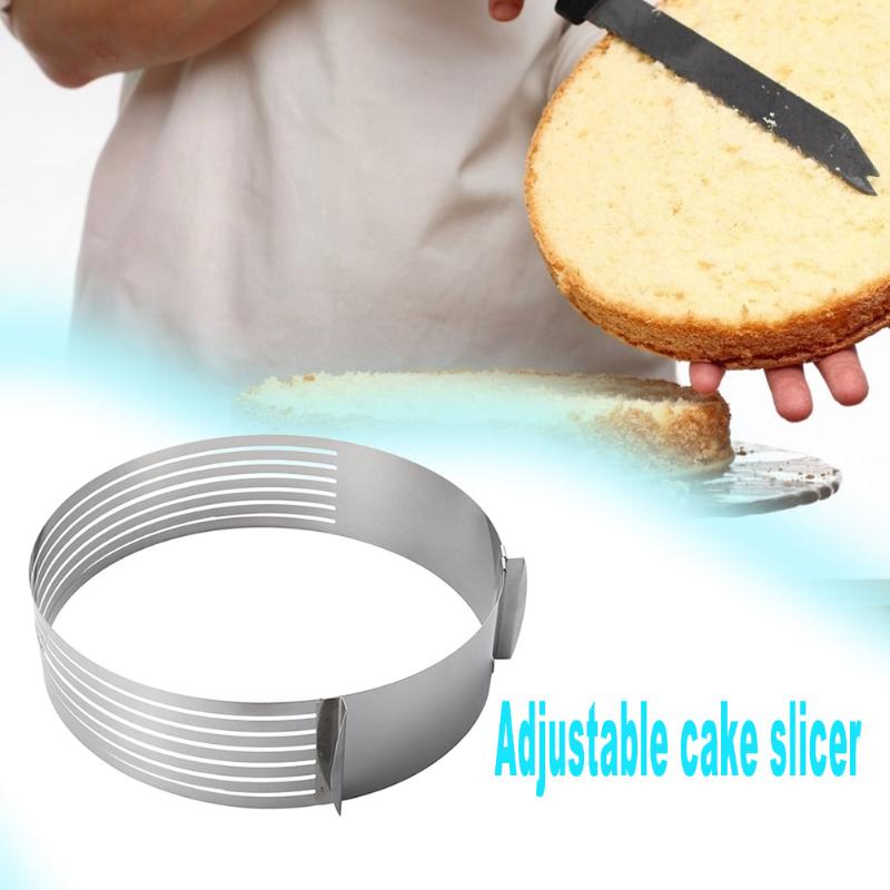 Adjustable Cake Layered Cutter Slicer Stainless Steel DIY Round Bread Cake Mould Tool Kitchen Baking Accessories