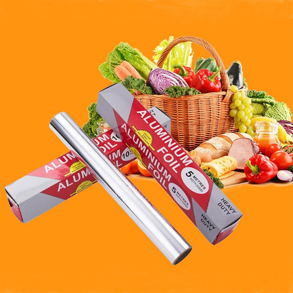 Barbecue Household 5m/10m Tin Foil Paper Food Pack Cook Baking BBQ Grill Silver Baking Tinfoil Paper Sheet Roll Cooking Tools