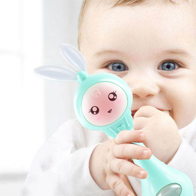 Baby musikalsk hånd ryster rangle legetøj musikalsk blinkende tidligt pædagogisk legetøj spædbarn håndklokker rasler