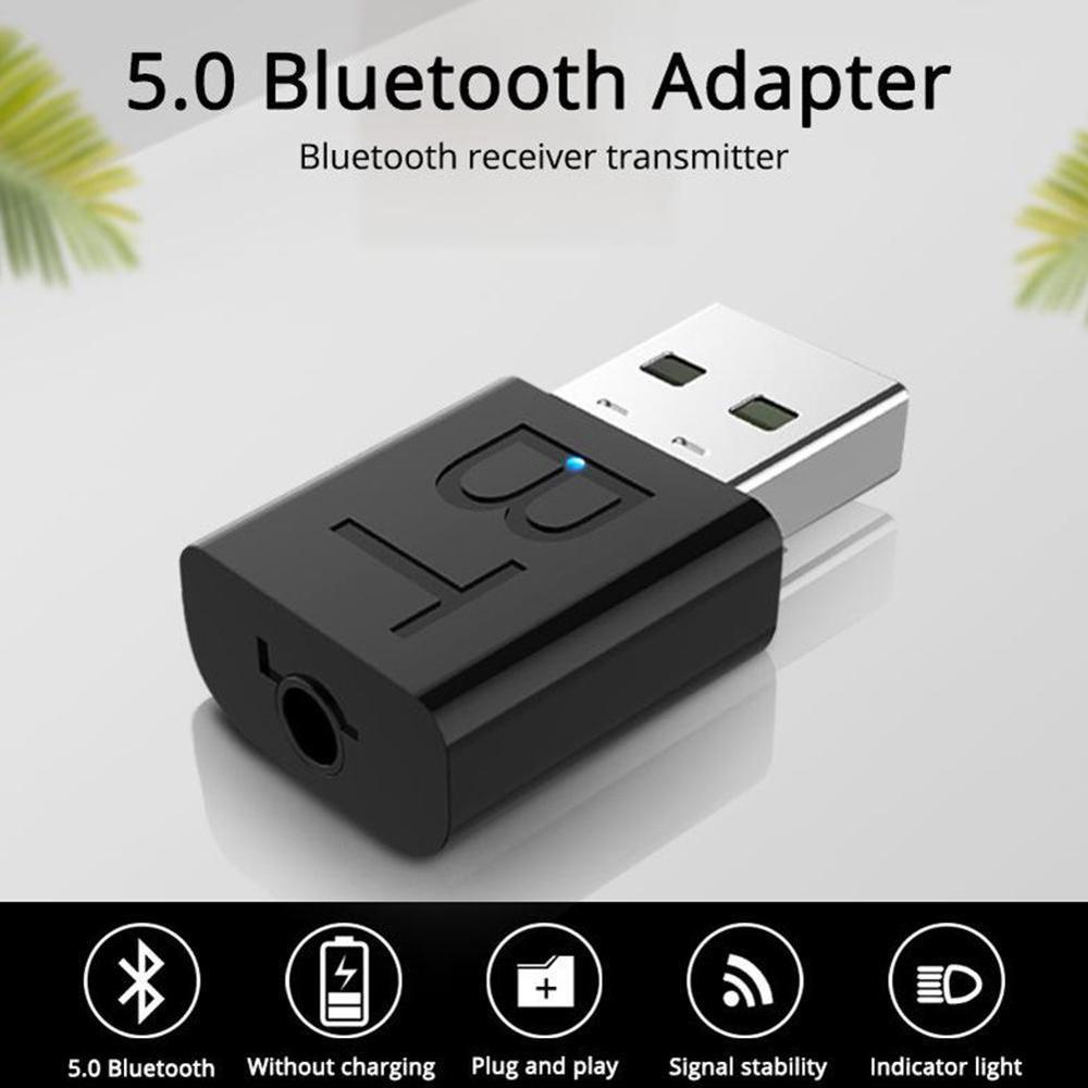 Usb Wireless Bluetooth 5.0 Receiver Adapter Music Speakers 3.5mm Aux Car Stereo Audio Adapter For Tv Headphone W6a4: Default Title