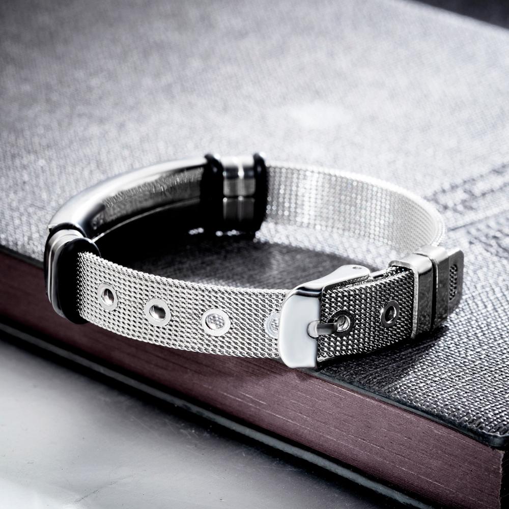 Eyeyoyo Business Staal Mesh Holle Persoonlijkheid Titanium Stalen Heren Armband