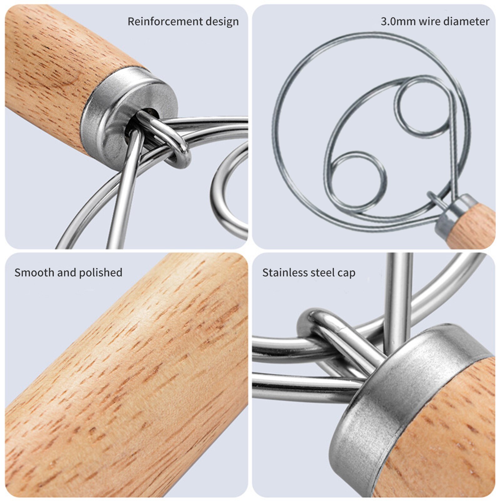 Bread Flour Whisk Blenders Mixer Tool Twist For Dough Cutter Pulverizer Stirring Rod Knead Plastic Scraper Set