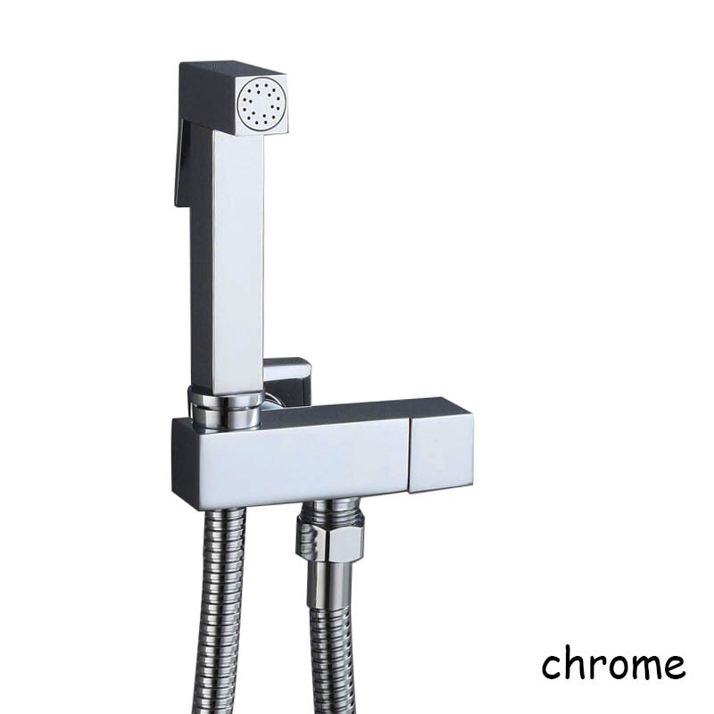 Mat sort/krom/guld/grå/roset guld badeværelse bidet vandhane messing badeværelse shattaf bidet sprøjte: Krom