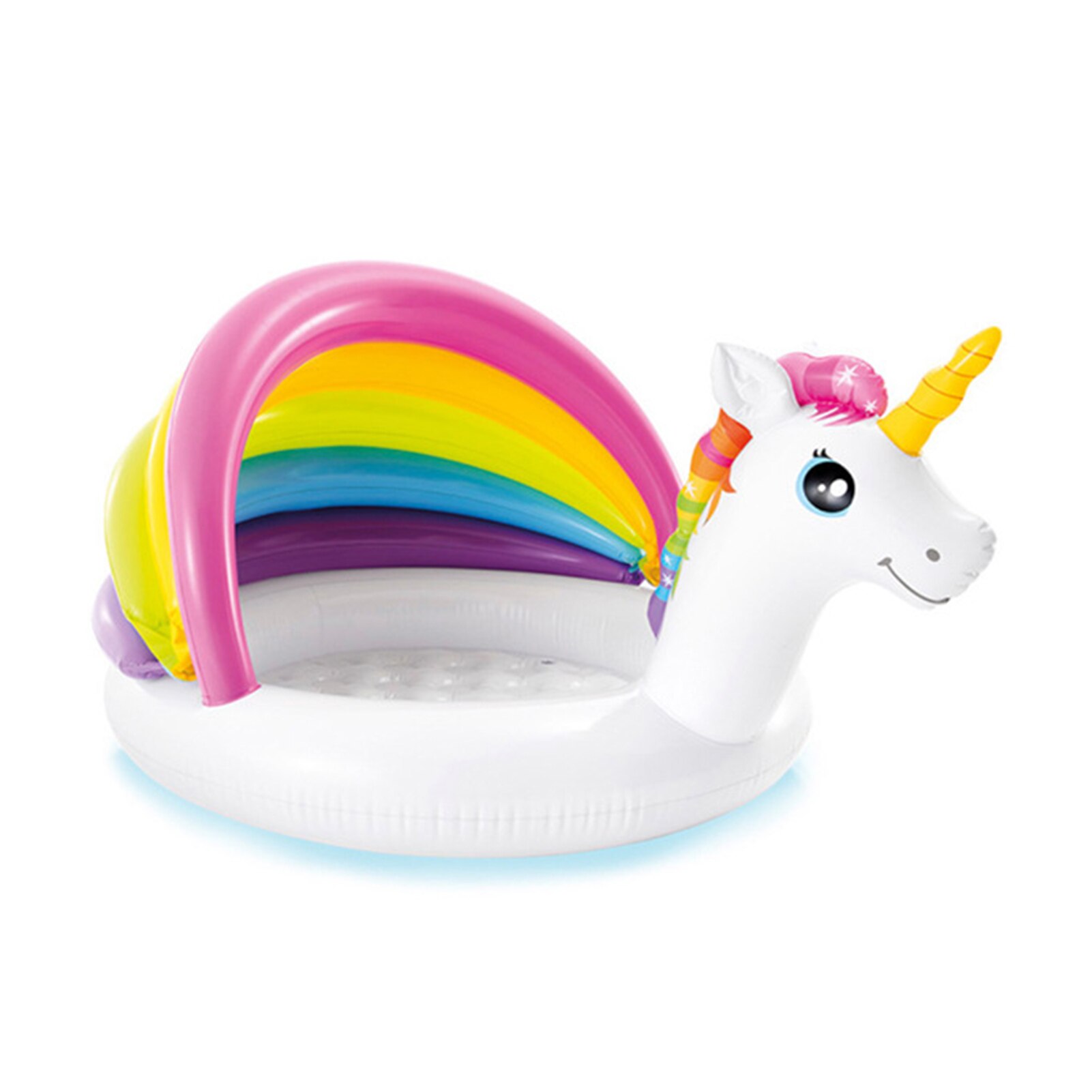 Baby Inflatable Swimming Pool Cute Unicorn Shape Awning Paddling Pool For Children Kids Backyard Garden