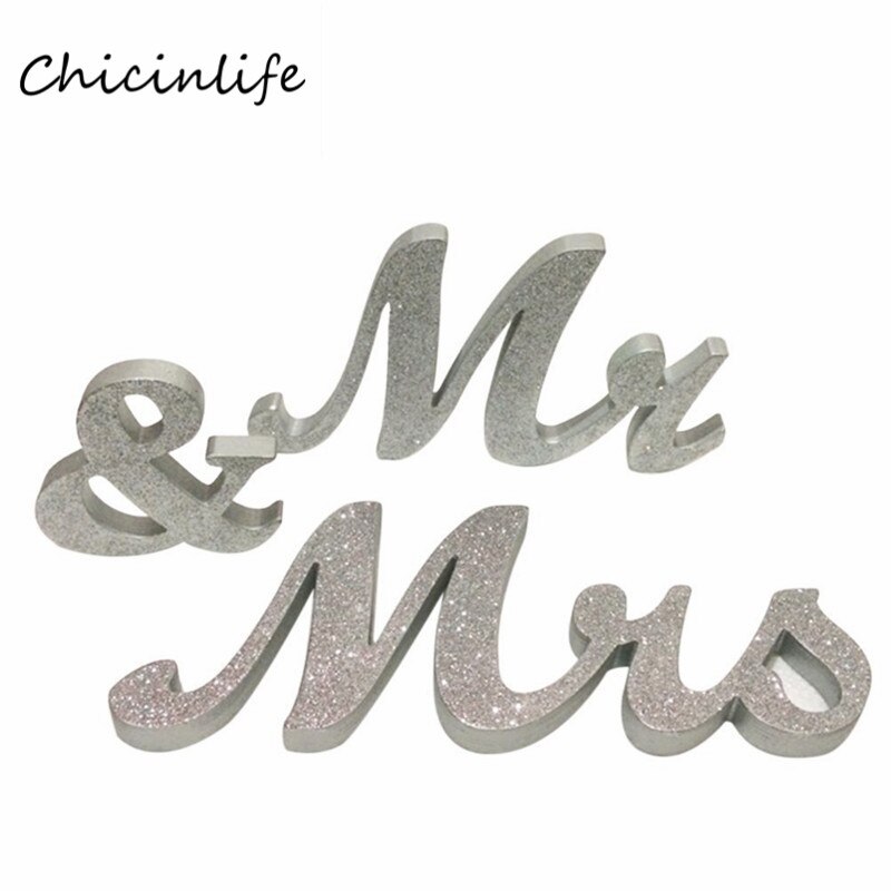 Chicinlife 1 set Glitter Goud/Zilver Mr & Mrs Foto Props Bruiloft Decoratie Bruiloft Teken Tafel Decoratie