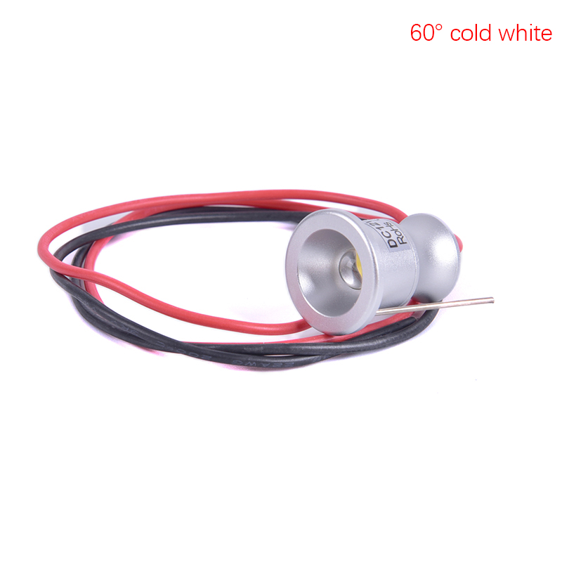 Foco de armario Led de 12V, Mini foco de luz empotrable impermeable IP65, luz de exhibición de armario, cuerpo de aluminio de 1W: 60 cold white