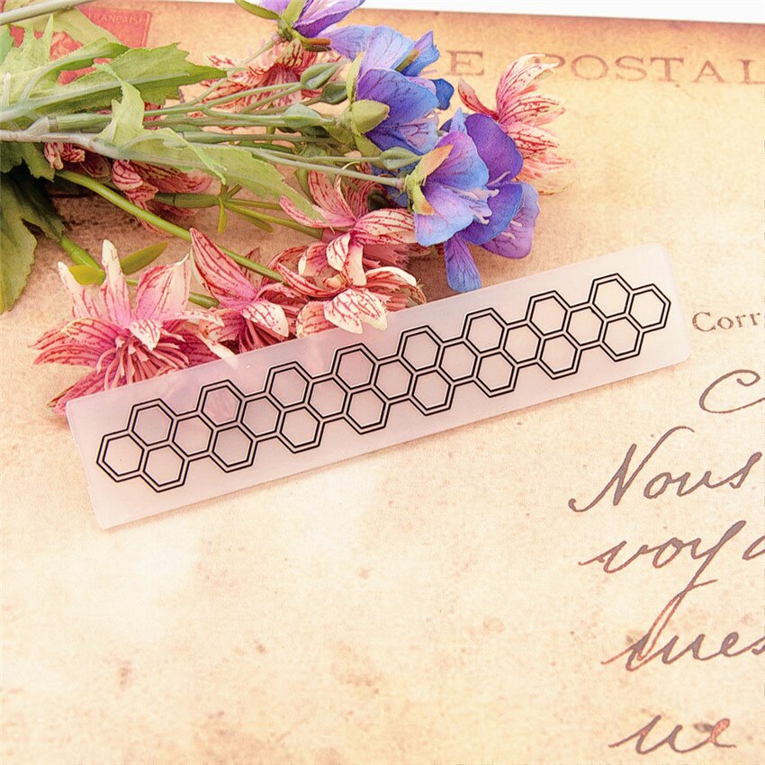 15x3cm cellular Embossing folders Plastic For Scrapbooking DIY Template Fondant Cake Photo Album Card Making
