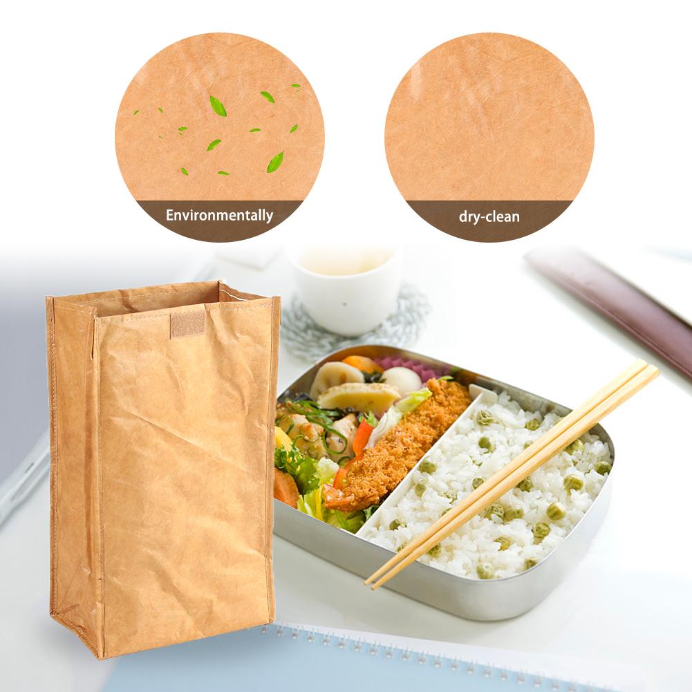 Lunch Bag Reusable Paper Cooler Lunch Bag Durable And Leak Proof Lunch Sack For Office And School #EO