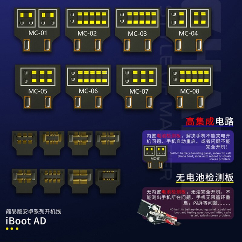 Mekaniker iboot ad dc strømforsyning testkabel mobiltelefon tænd/sluk-kabel til android samsung huawei xiaomi oppo vivo meizu