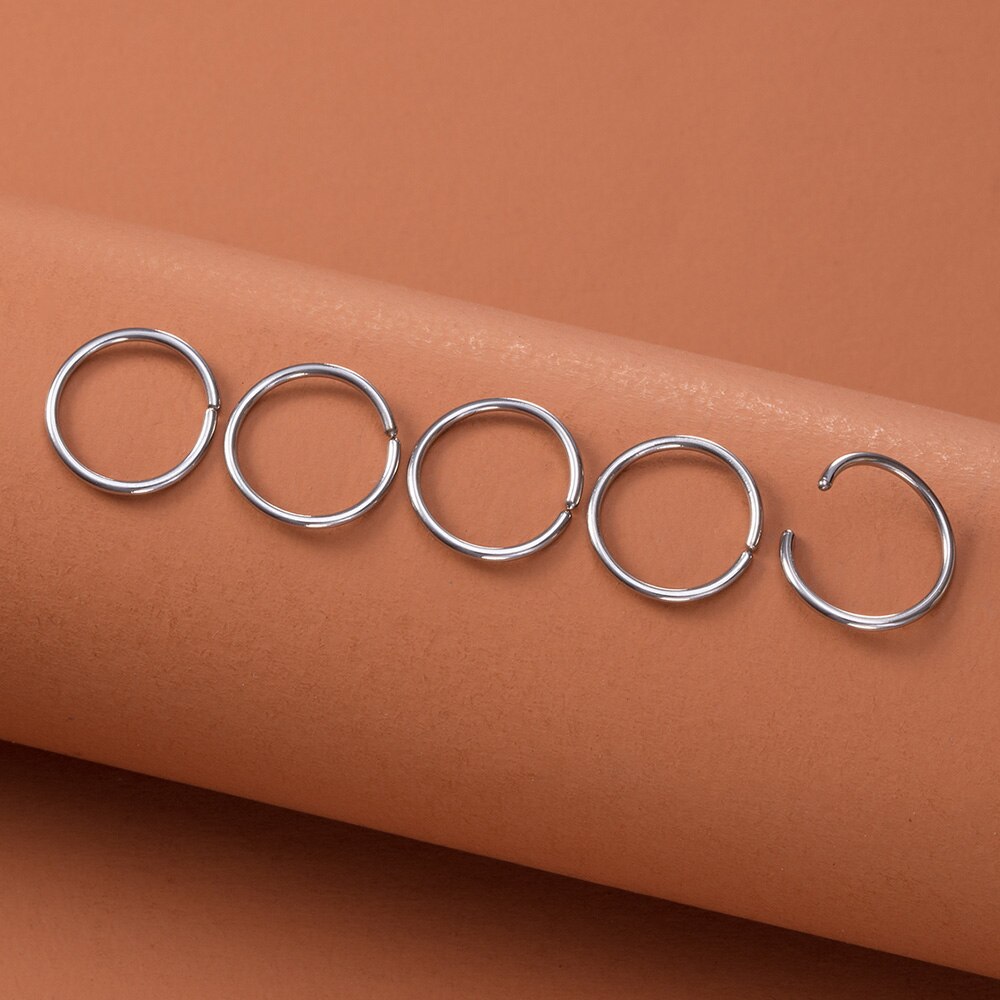 5 uds anillos de nariz para mujer 20G tornillo nariz Stud corazón Luna estrella bola Acero inoxidable narina Piercing tabique cartílago joyería: Chapado en cobre envejecido