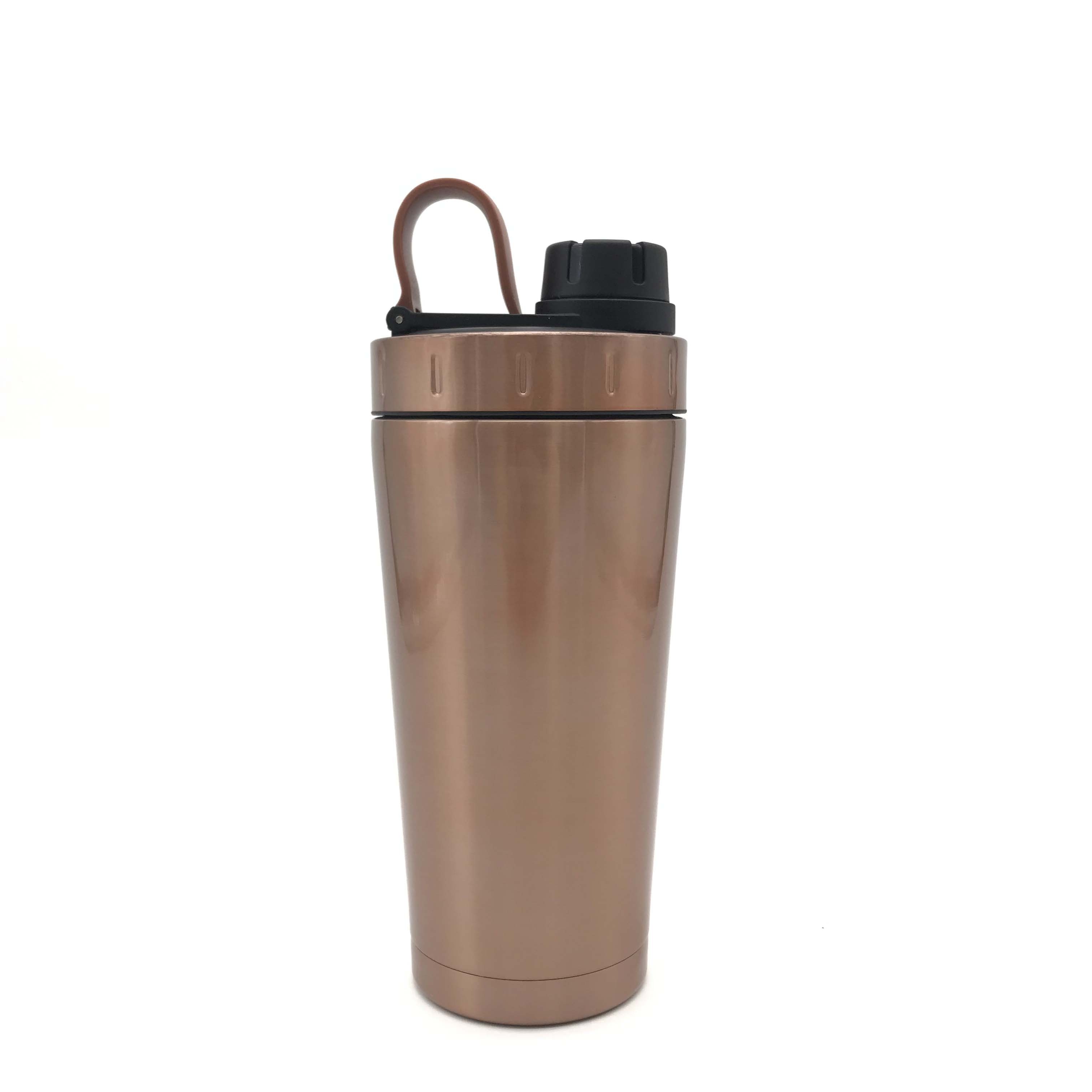20oz Double paroi protéine Shaker bouteille en acier inoxydable tasse d'eau vide isolé bouteille large bouche étanche Sport Drinkware: Gold