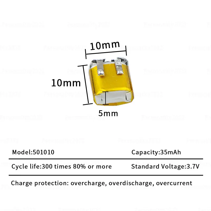 10 -50 sztuk baterii 501010 501012 Akumulatory litowe Lipo 3,7 V 35 mAh do zestawu słuchawkowego Bluetooth Światła LED Sprzęt kosmetyczny Możliwość ładowania