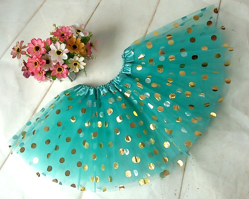 Babymeisjes tutu rokje kinderen peuter stippen blauwe tutu: Met