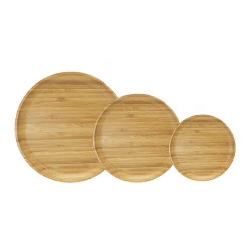 3PCS/Pack Round Serving Trays Bamboo Trays Tea trays food trays: three size