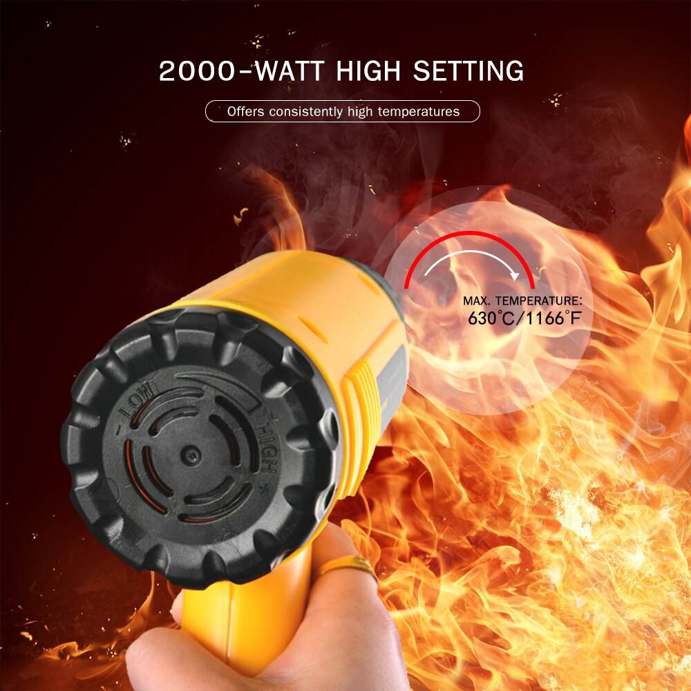 2000W Electric Air Gun Heat Gun with Adjustable Airflow 220V Soldering Heat Gun with Long Cord for Welding Paint Removal