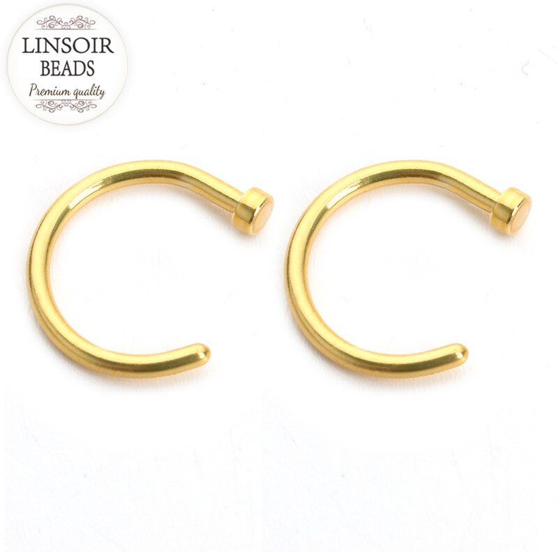 LINOSIR 10 stücke Medizinische Titan Gefälschte Nase Ringe Für Frauen Punk Septum Clicker Körper durchbohren Schmuck Faux Nariz Percing Nez f3778