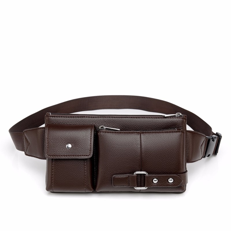Qiuyin coréen Premium sac hommes/homme/Murse taille sac en cuir sac à main poitrine ceinture Bum sac Sport Pack pochette zippée sac à main de voyage