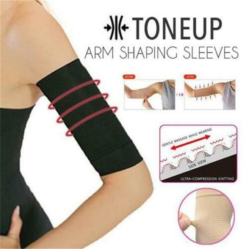 1Pair Slimming Compression Arm Shaper Slimming Arm Belt Helps Tone Shape Upper Arms Sleeve Shape Taping Massage For Women