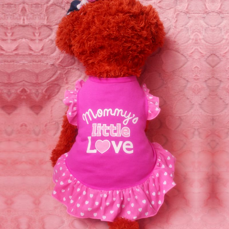 Lente Zomer Kleine Prinses Hond Kat Huisdier Jurk Brief Gedrukt Kleding Puppy Boog Vest T-shirt Jas Jurk Kleding Voor puppy