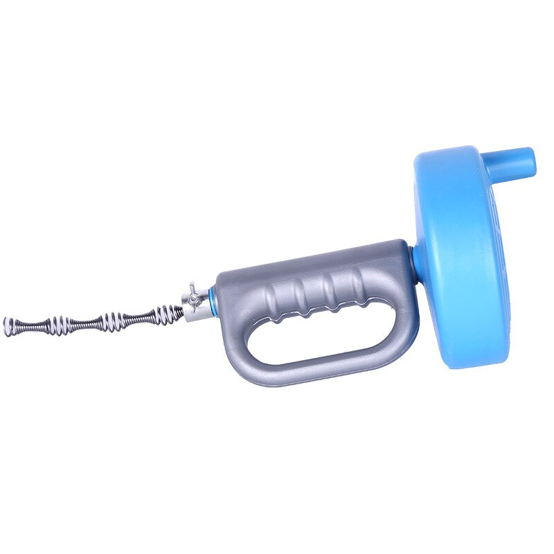 Toilet Dredger Sewer Blocking Tool Hand-Cranked Steel Wire Household Pipe: Blue