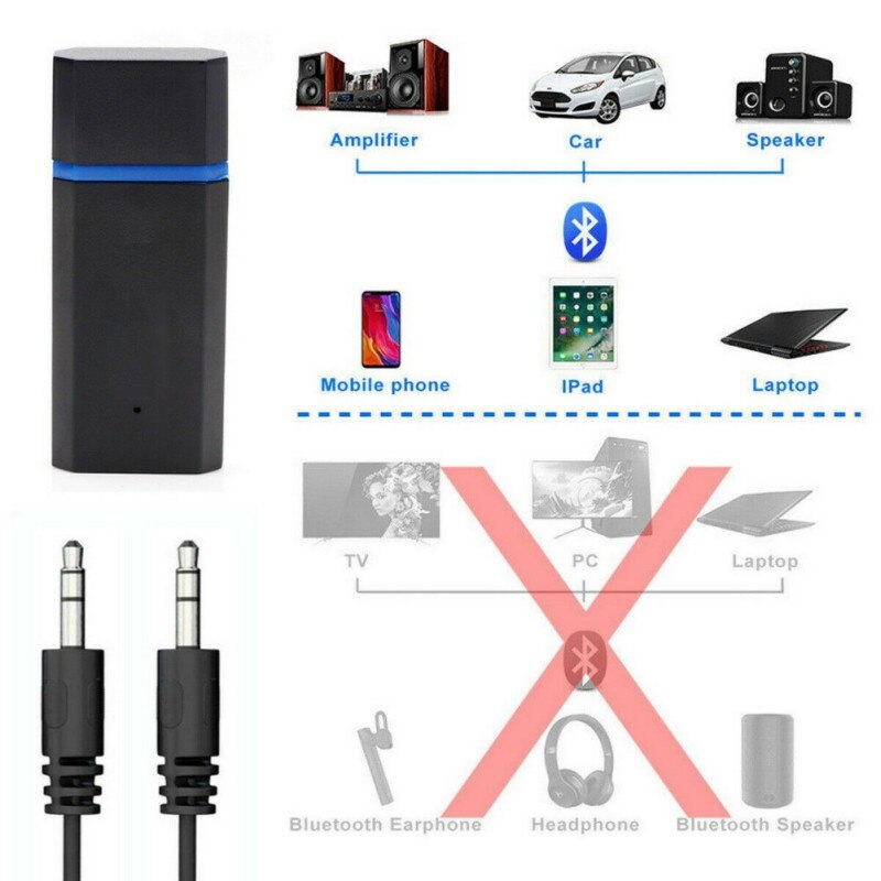 Usb-bluetooth- 5.0- empfänger , 3.5mm- port-funkadapter für tv, pc, kopfhörer und lautsprecher