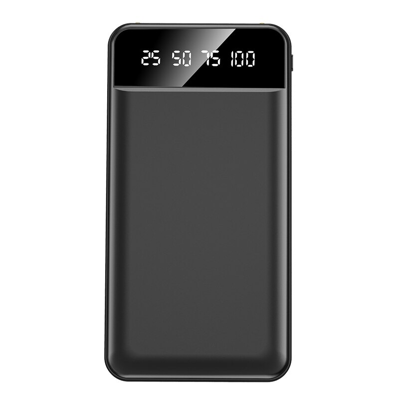 Banca di potere 30000MAh Caricatore Portatile di Grande Capacità 2USB Porta Batteria Esterna Della Banca di Potere per Samsung Xiaomi IPhone: Black