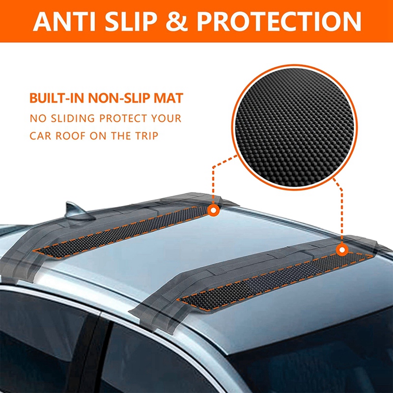 MIND&ACTION Soft Roof Rack Pads For Cars - Universal Kayak/Surfboard Carrier With Straps & Storage Bag