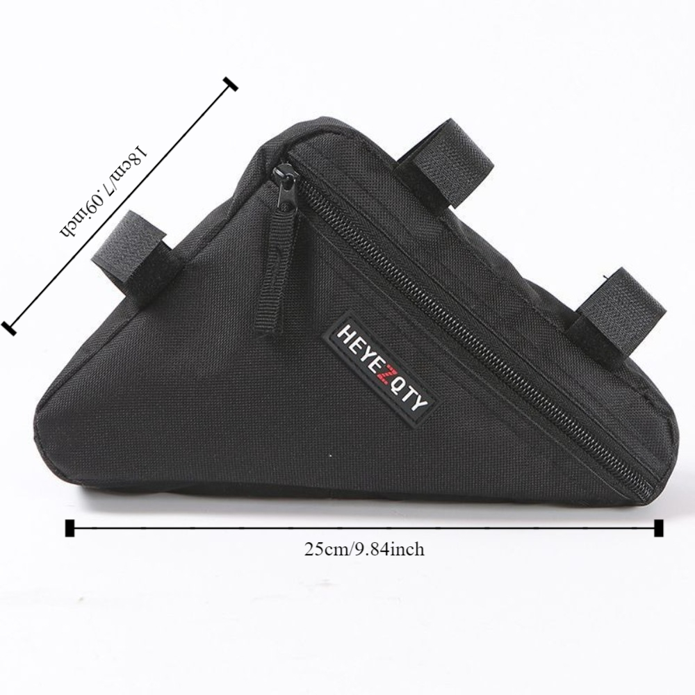 Borsa triangolare per bicicletta in poliestere Borsa portaoggetti ultraleggera per trave per bici Borsa per telaio da sella durevole di grande capacità