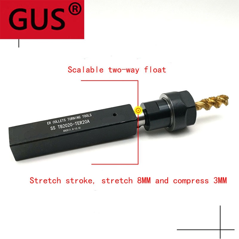 Nc lathe tool holder drill holder square type telescopic floating tapping extension rod tapping chuck ER chuck ERG