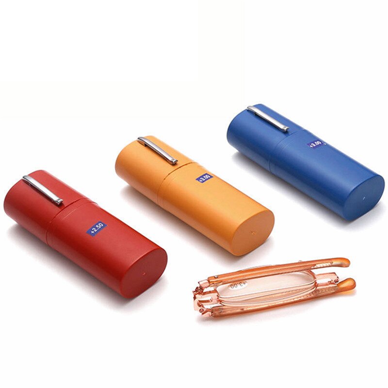 Zilead Mini Leesbril Mannen Vrouwen Vouwen Telescopische Presbyopie Bril Dioptrie + 1.0 + 1.5 + 2.0 + 2.5 + 3.0 + 3.5 + 4 Unisex: +350