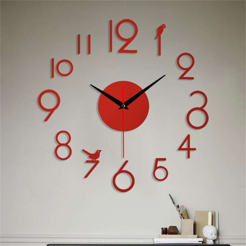 Modern Mini Diy Large Wall-clock Sticker Mute Digital 3d Wall Big Clock Living Room Home Office Decor Christmas #YJ