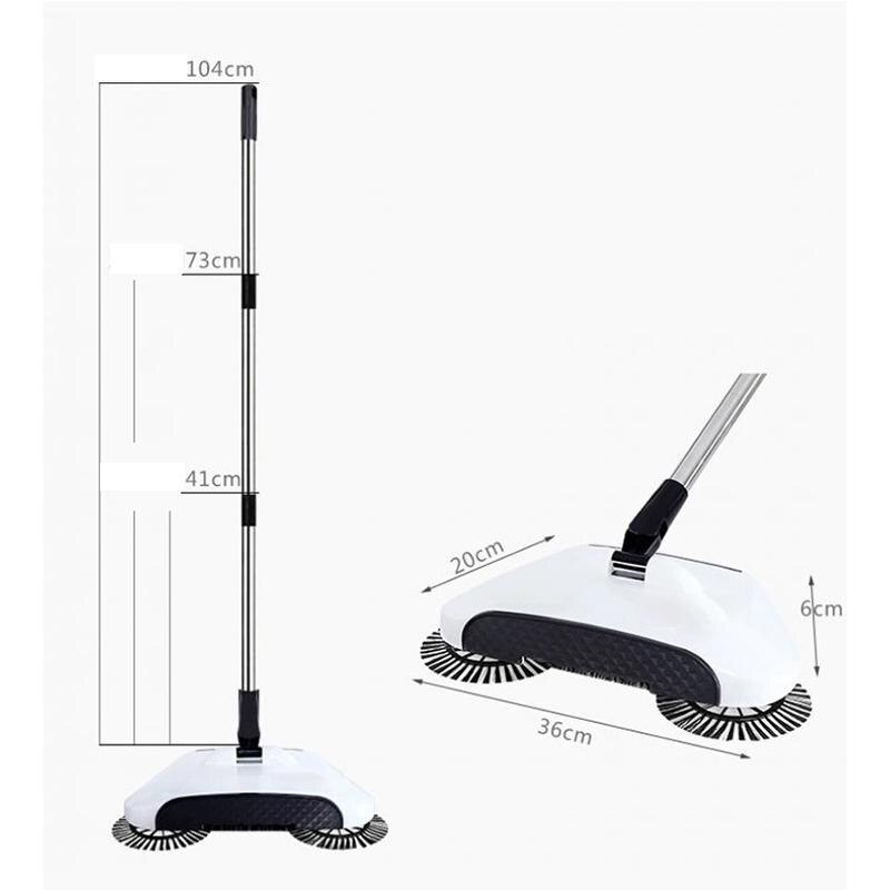 Stainless Steel Hand Push Sweeper Sweeping Machine Push Type Magic Broom Dustpan Handle Household Hand Push Cleaning Packag Mop