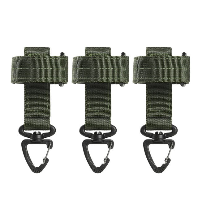 Outdoor Gloves Climbing Rope Storage Buckle Travel Camping Hiking Buckles Multi-purpose Glove Hook: Army green 3pcs