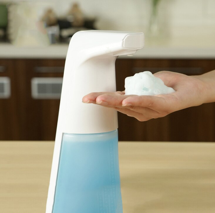 smart skumsåpedispenser automatisk badedispenser intelligent induksjonsskumdispenser til håndvask på kjøkkenet: Blå