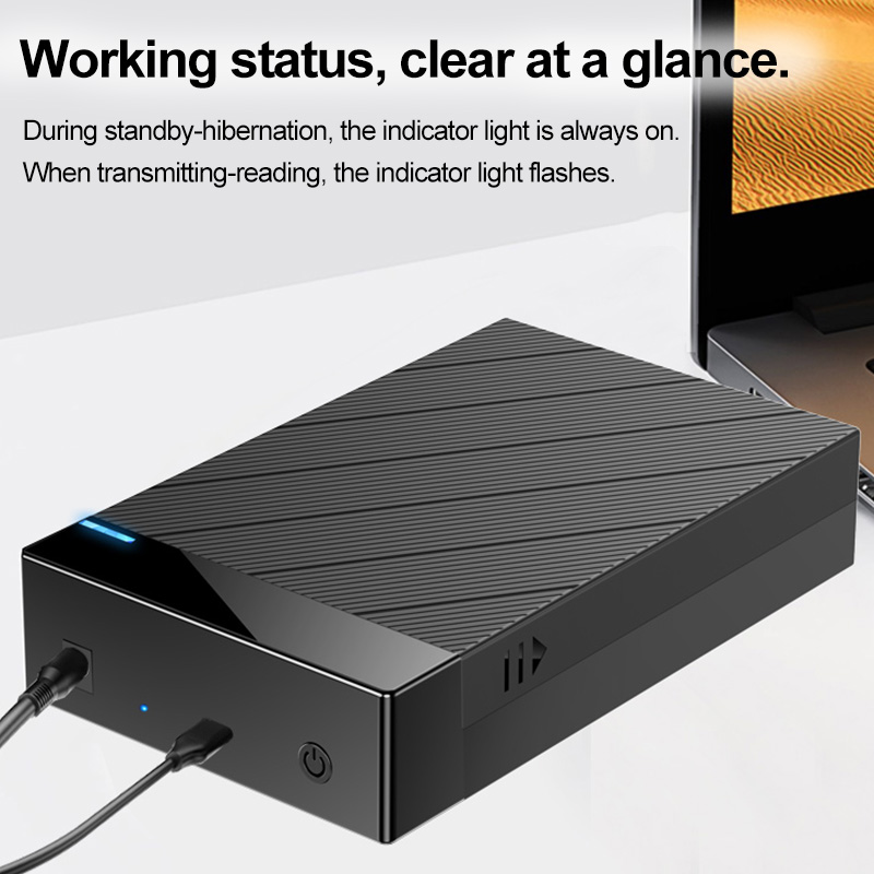 2.5/3.5 -tums hårddiskhölje usb 3.0- hårddiskhölje sata till usb 3.0 extern hårddiskläsare 10tb- adapter för bärbar dator